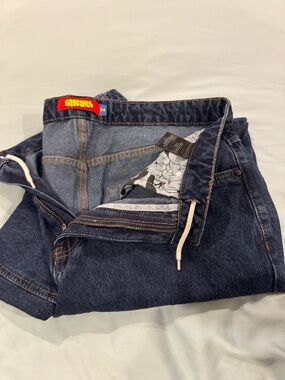 Empyre Dark Blue Relaxed Fit Jeans with Drawstring